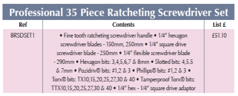BRITOOL BRSDSET1 Professional 35 Piece Ratcheting Screwdriver Set - Premium Ratcheting Screwdriver Set from BRITOOL - Shop now at Yew Aik.