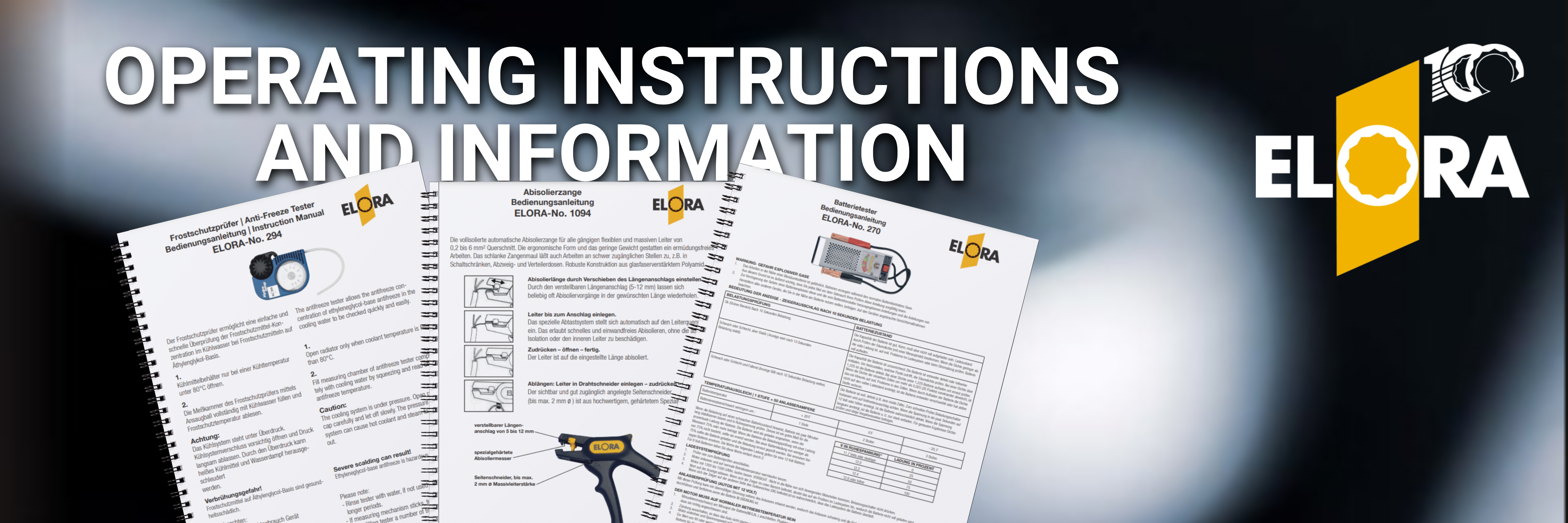 Elora Operating Instructions and Information Banner