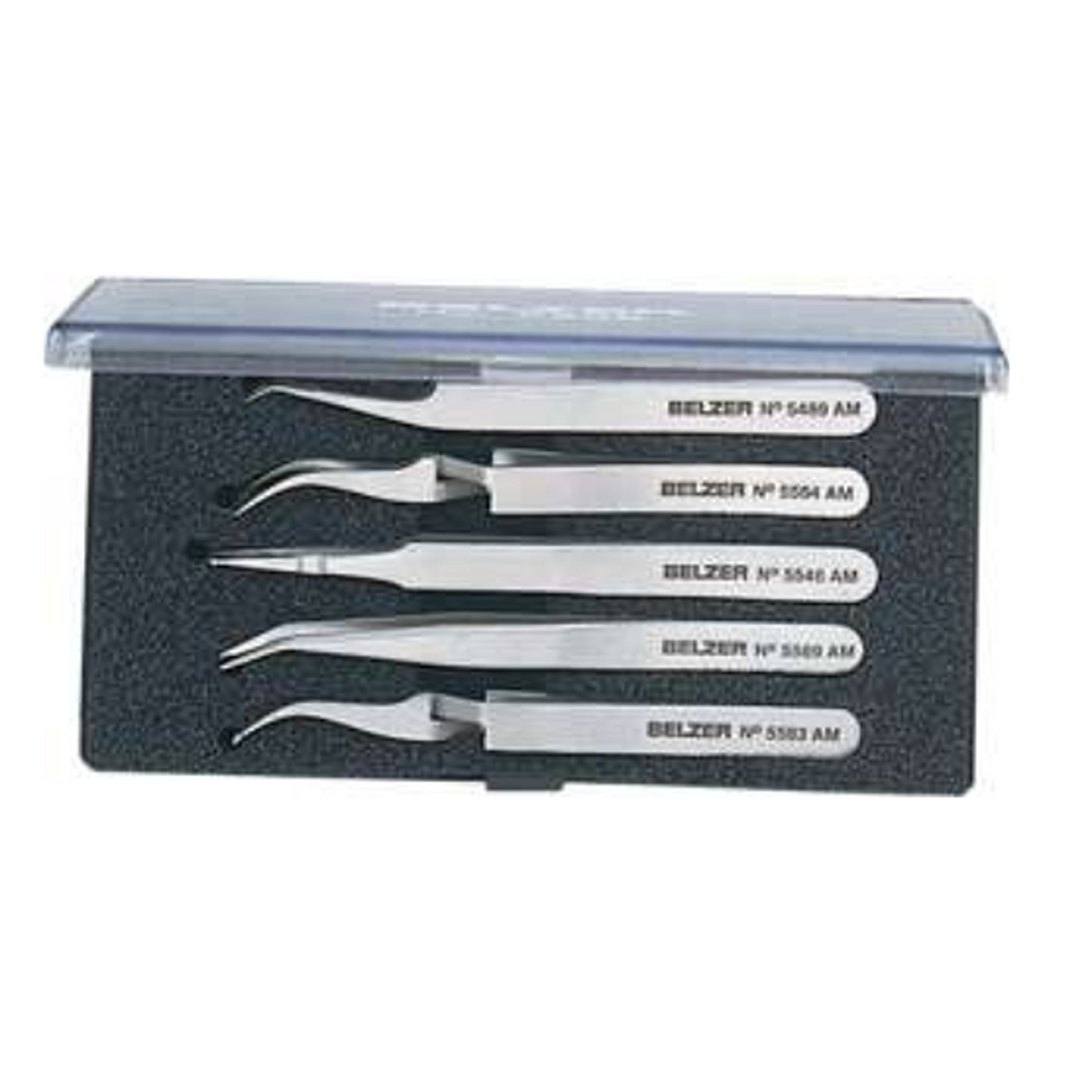 BAHCO 5568/5 Stainless Steel SMD Tweezers Set - 5 Pcs (BAHCO Tools) - Premium Tweezers from BAHCO - Shop now at Yew Aik.
