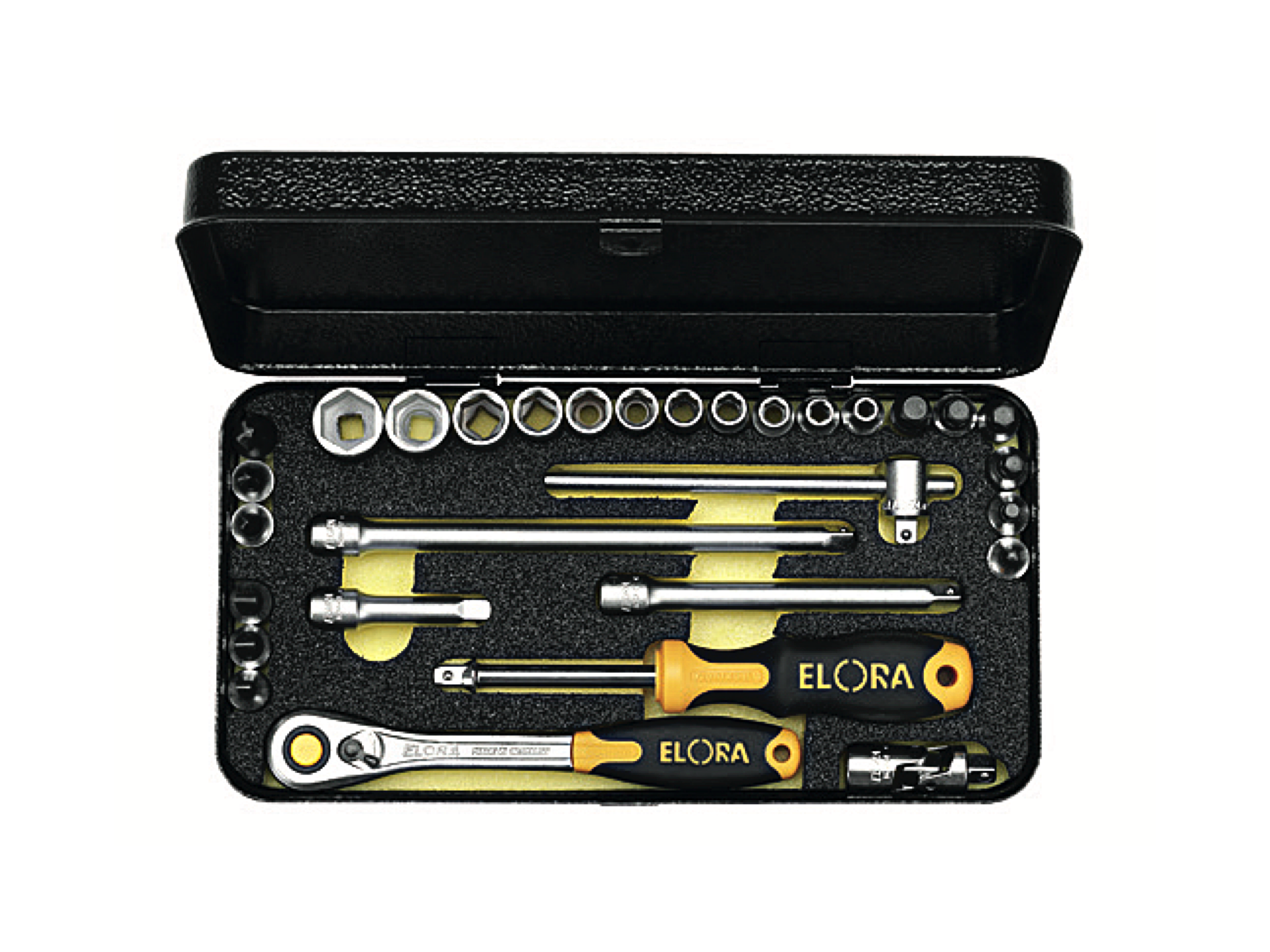 ELORA 1440-AU 1/4" Hexagon Socket Set Inches-31 Pcs (ELORA Tools) - Premium 1/4" Hexagon Socket Set Inches from ELORA - Shop now at Yew Aik.