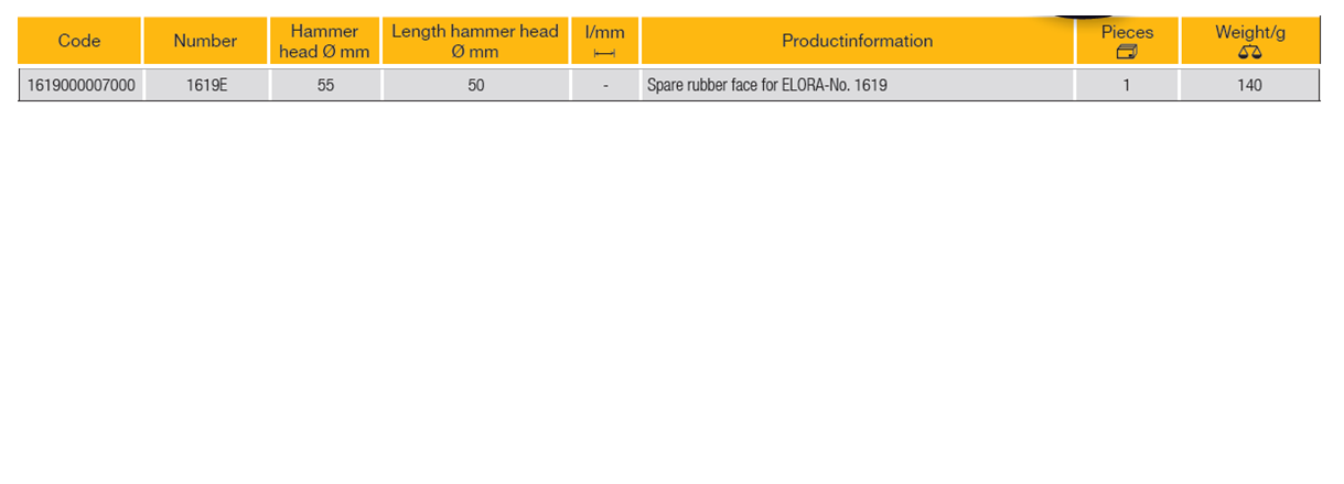 ELORA 1619E Bodywork Spare Rubber Face For Bumping Hammer - Premium Bodywork Spare Rubber Face from ELORA - Shop now at Yew Aik.