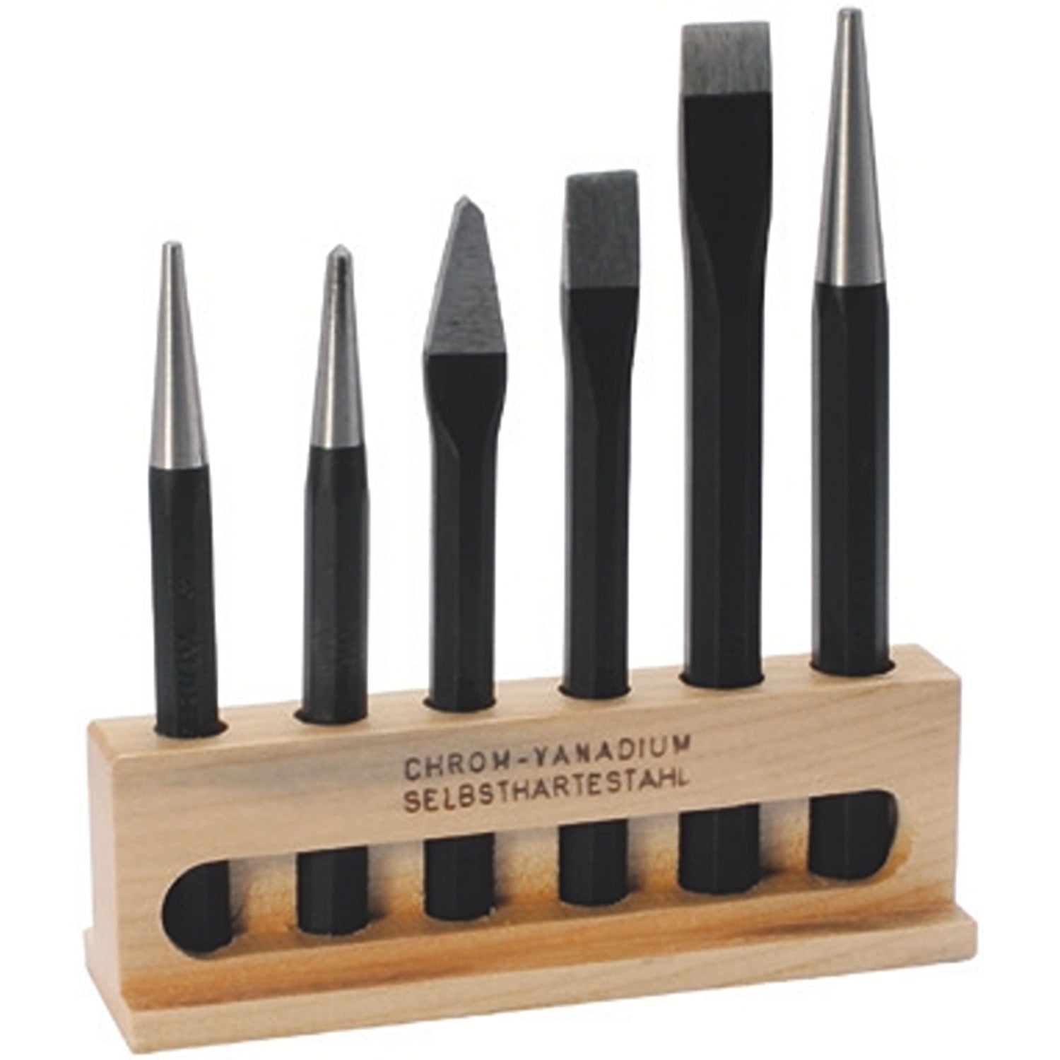ELORA 266S Chisel And Punch Set In Wooden Holder (ELORA Tools) - Premium Chisel and Punch Set from ELORA - Shop now at Yew Aik.