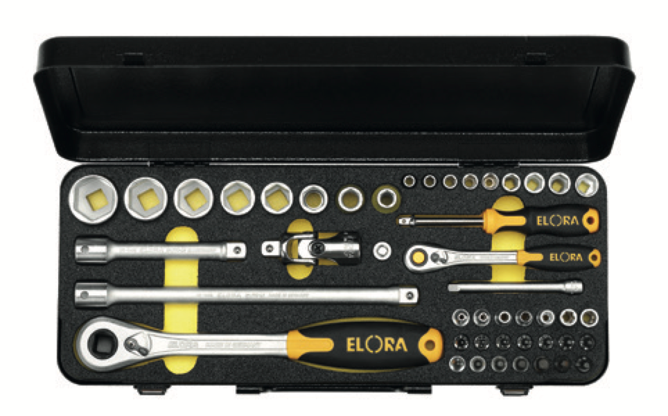 ELORA 714-6MU OMS 1/4" Hexagon Socket Set Metric And 1/2"Combined - Premium 1/4" Hexagon Socket Set Metric from ELORA - Shop now at Yew Aik.