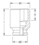 ELORA 790A 1/2" Impact Socket Hexagon Inches (ELORA Tools) - Premium 1/2" Impact Socket from ELORA - Shop now at Yew Aik.