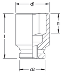 ELORA 790LTA 1/2" Impact Socket Extra Deep Hexagon Inches - Premium 1/2" Impact Socket from ELORA - Shop now at Yew Aik.