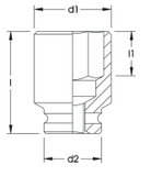 ELORA 793 1.1/2" Impact Socket Hexagon Metric 137-145mm - Premium 1.1/2" Impact Socket from ELORA - Shop now at Yew Aik.