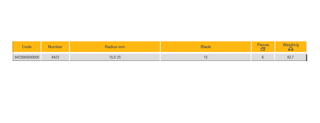 ELORA 8423 Radius Gauge, Concave And Convex (ELORA Tools) - Premium Radius Gauge from ELORA - Shop now at Yew Aik.