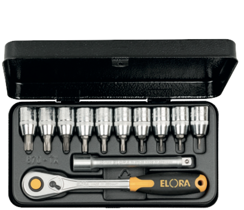ELORA 870-TXU/TTXU 3/8" Torx Socket Set (ELORA Tools) - Premium 3/8" Torx Socket Set from ELORA - Shop now at Yew Aik.