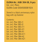 ELORA JUBI 304-S8 Circlip Plier Set Nylon Bag With Zip Fastener 8Pcs - Yew Aik (S) Pte Ltd