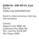 ELORA JUBI 403-S4 Plier Set Nylon Bag With Zip Fastener 4pcs - Yew Aik (S) Pte Ltd
