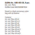 ELORA JUBI 403-S8 Circlip Plier Set Nylon Bag With Zip Fastener 8Pcs - Yew Aik (S) Pte Ltd