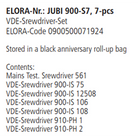 ELORA JUBI 900-S7 VDE Screwdriver Set Roll Up Bag 7Pcs - Yew Aik (S) Pte Ltd
