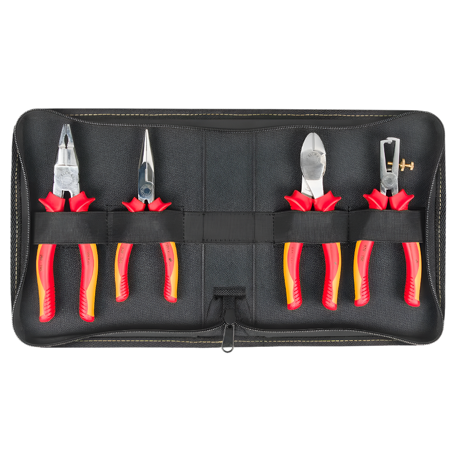 ELORA JUBI 903-S4 VDE Plier Set Nylon Bag With Zip Fastener 4Pcs - Yew Aik (S) Pte Ltd