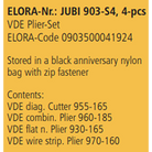 ELORA JUBI 903-S4 VDE Plier Set Nylon Bag With Zip Fastener 4Pcs - Yew Aik (S) Pte Ltd