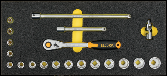 ELORA OMS 21 3/8" Module Socket Set (ELORA Tools) - Premium 3/8" Module Socket Set from ELORA - Shop now at Yew Aik.