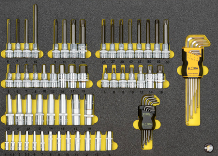 ELORA OMS-52L 1/4" Module Socket Set, Deep And 1/2" Empty Module - Premium 1/4" Module Socket Set from ELORA - Shop now at Yew Aik.