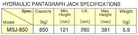 MASADA JACK MSJ-850 Hydraulic Pantagraph Jack (MASADA Tools) - Premium Hydraulic Pantagraph Jack from MASADA JACK - Shop now at Yew Aik.