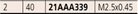Mitutoyo 21AAA339 Carbide Flat Needle Point, Ø2 x 40mm - Premium Carbide Flat Needle Point from MITUTOYO - Shop now at Yew Aik.