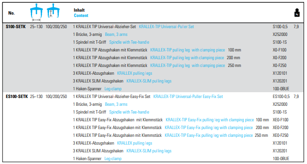 NEXUS S100-SETK Krallex Universal Puller Set - Premium Universal Puller Set from NEXUS - Shop now at Yew Aik.
