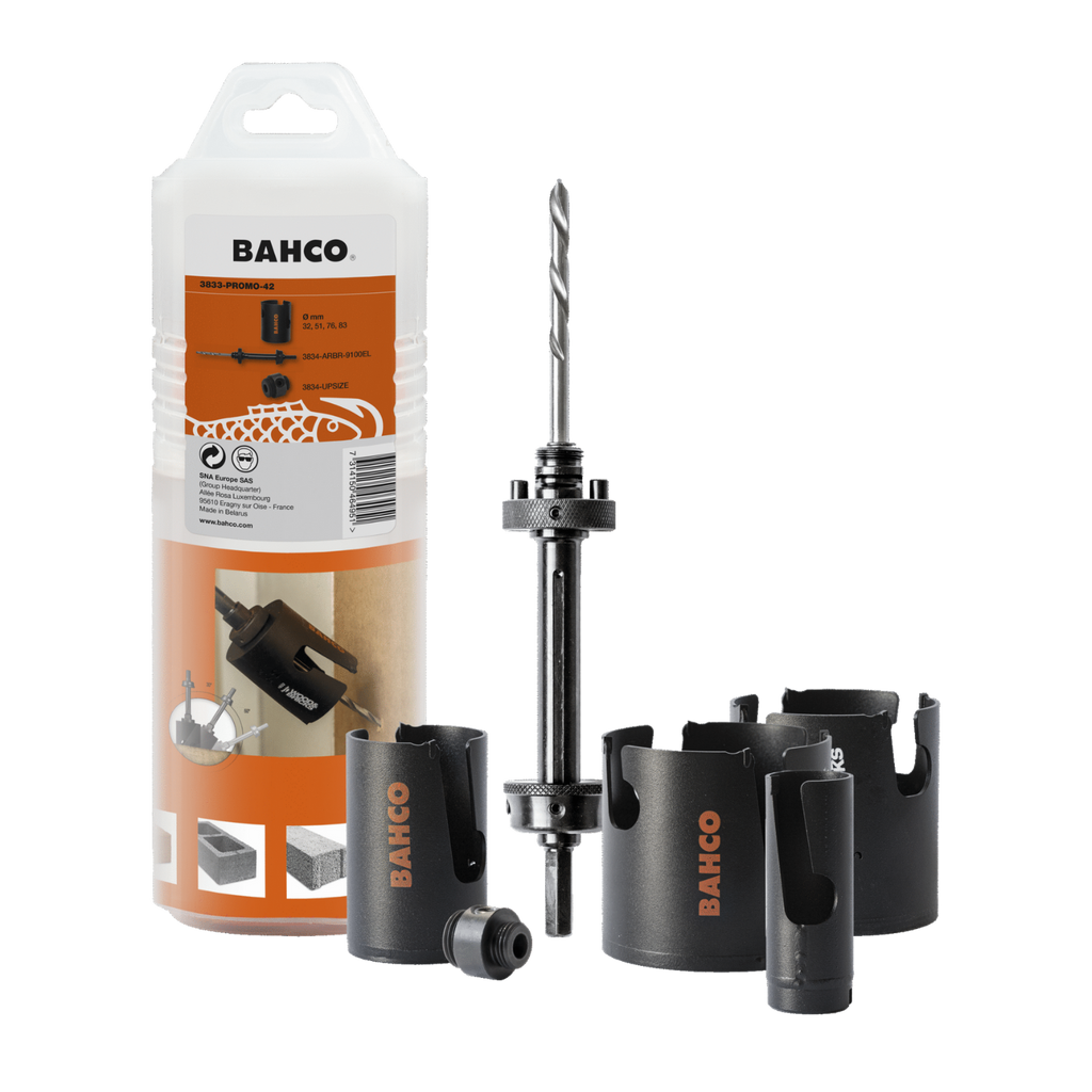 BAHCO 3833-PROMO-42 Superior TM Multi Construction Holesaw Set - Premium Construction Holesaw Set from BAHCO - Shop now at Yew Aik.