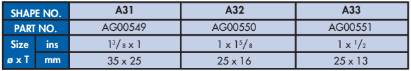 YEW AIK A31 - A33 Mounted Points Shapes - Shank Diameter 6mm - Premium Mounted Points from YEW AIK - Shop now at Yew Aik.