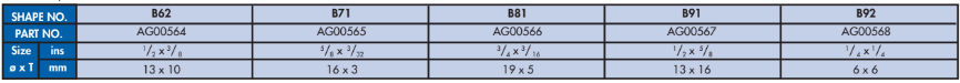 YEW AIK AG00564 - AG00568 Mounted Points Shapes - Shank dia. 3mm - Premium Mounted Points from YEW AIK - Shop now at Yew Aik.