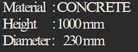 YEW AIK Bollard Concrete Height 1000mm Dia 230mm (YEW AIK Tools) - Yew Aik (S) Pte Ltd