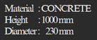 YEW AIK Bollard Concrete Height 1000mm Dia 230mm (YEW AIK Tools) - Yew Aik (S) Pte Ltd