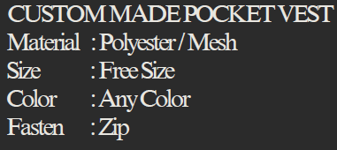 YEW AIK Custom Made Pocket Vest Polyester / Mesh (YEW AIK Tools) - Yew Aik (S) Pte Ltd