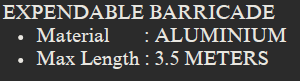 YEW AIK Expendable Barricade Aluminium 3.5M (YEW AIK Tools) - Yew Aik (S) Pte Ltd