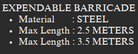 YEW AIK Expendable Barricade Steel 2.5M/3.5M (YEW AIK Tools) - Yew Aik (S) Pte Ltd