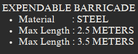 YEW AIK Expendable Barricade Steel 2.5M/3.5M (YEW AIK Tools) - Yew Aik (S) Pte Ltd