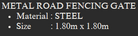 YEW AIK Metal Road Fencing Gate Steel 1.80mx1.80m (YEW AIK Tools) - Yew Aik (S) Pte Ltd