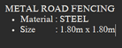 YEW AIK Metal Road Fencing Steel 1.80mx1.80m (YEW AIK Tools) - Yew Aik (S) Pte Ltd