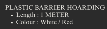YEW AIK Plastic Barrier Hoarding 1M White/Red (YEW AIK Tools) - Yew Aik (S) Pte Ltd