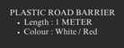 YEW AIK Plastic Road Barrier 1M White/Red (YEW AIK Tools) - Yew Aik (S) Pte Ltd