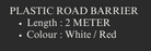 YEW AIK Plastic Road Barrier 2M White/Red (YEW AIK Tools) - Yew Aik (S) Pte Ltd