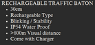 YEW AIK Rechargeable Traffic Baton 30cm (YEW AIK Tools) - Yew Aik (S) Pte Ltd