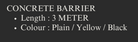 YEW AIK Road Barrier Concrete Barrier 3M (YEW AIK Tools) - Yew Aik (S) Pte Ltd