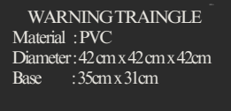YEW AIK Warning Traingle PVC 42X42X42CM (YEW AIK Tools) - Yew Aik (S) Pte Ltd