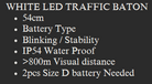 YEW AIK White LED Traffic Baton 54cm (YEW AIK Tools) - Yew Aik (S) Pte Ltd
