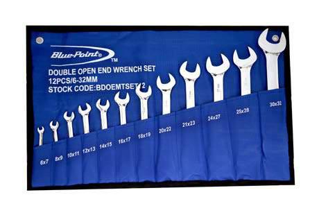 BLUE-POINT BDOEMTSET12 Double Open End Wrench Set, 12pcs (BLUE-POINT) - Premium Double Open End from BLUE-POINT - Shop now at Yew Aik.